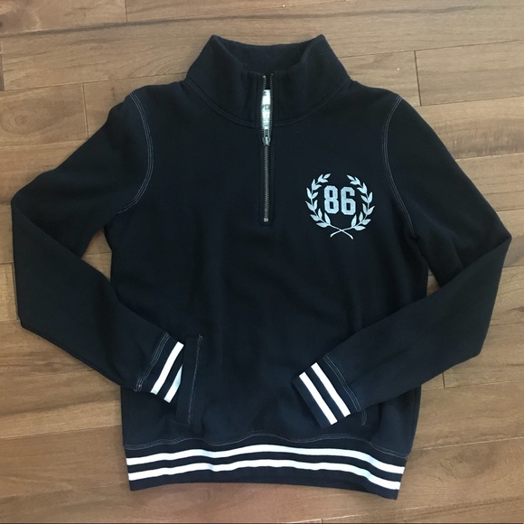 PINK Victoria's Secret Tops - VS Pink Black 1/4 Zip Ringer 86